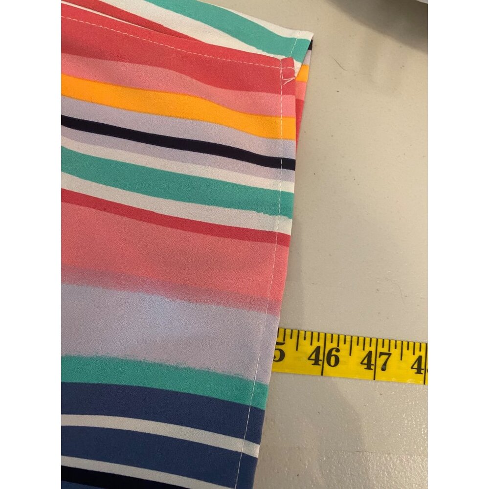 NEW NY & Co. Multicolored Striped Palazzo Pants Elastic Waist Small - Picture 9 of 11